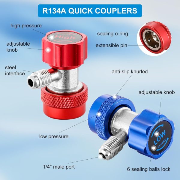 Tigbear R134A Quick Coupler Brass Tee Adapter-1