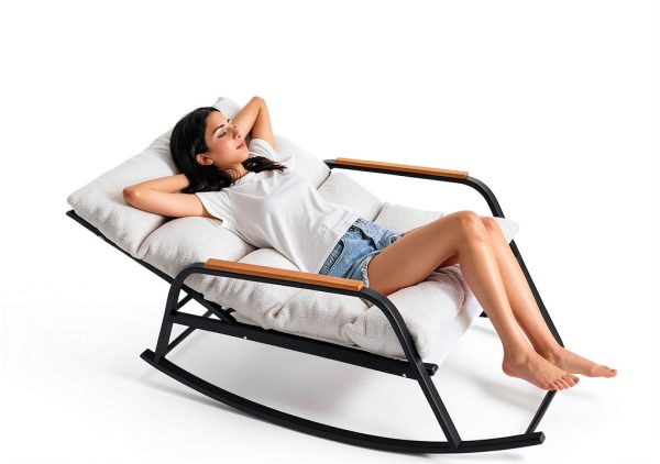 MAXYOYO Beige Large Recliner Chair Outdoor-3