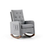 Garvee Rocking Chair Light Grey Wingback-0